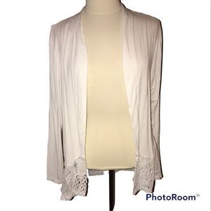 🆕 PARKER & QUINN white lace crochet cardigan size 1X nwot
